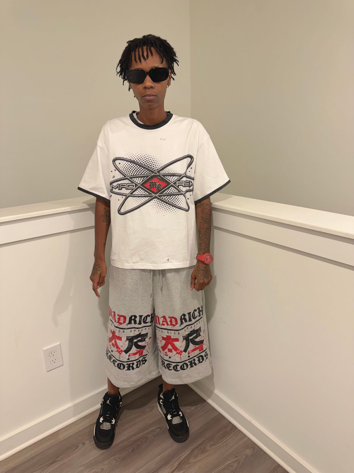 Mad Rich “Records” 3/4 Sweat Shorts