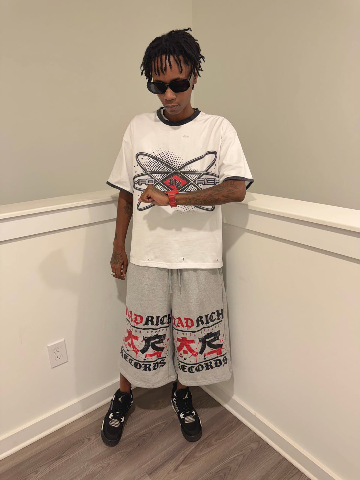 Mad Rich “Records” 3/4 Sweat Shorts
