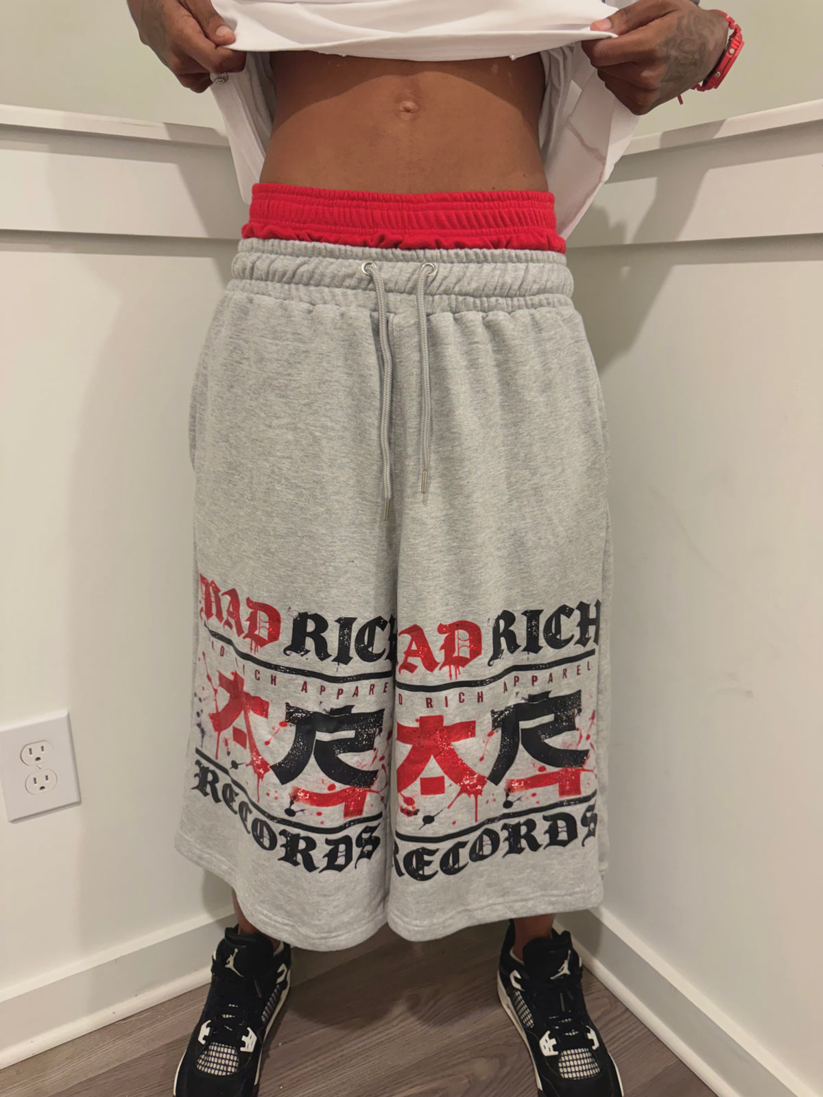Mad Rich “Records” 3/4 Sweat Shorts