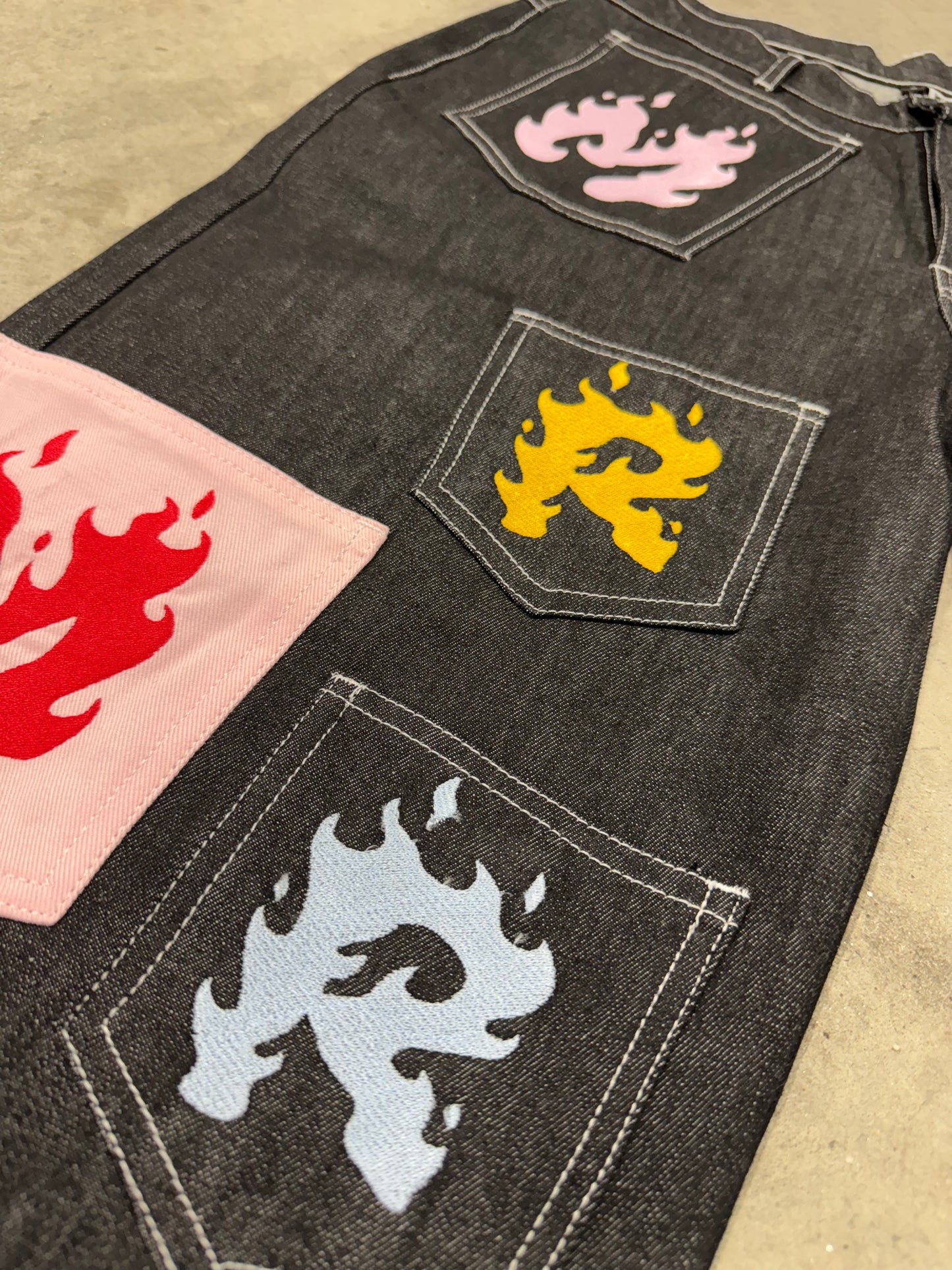 Mad Rich “Flame Patch” Jorts