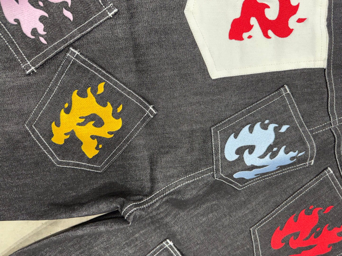 Mad Rich “Flame Patch” Jorts