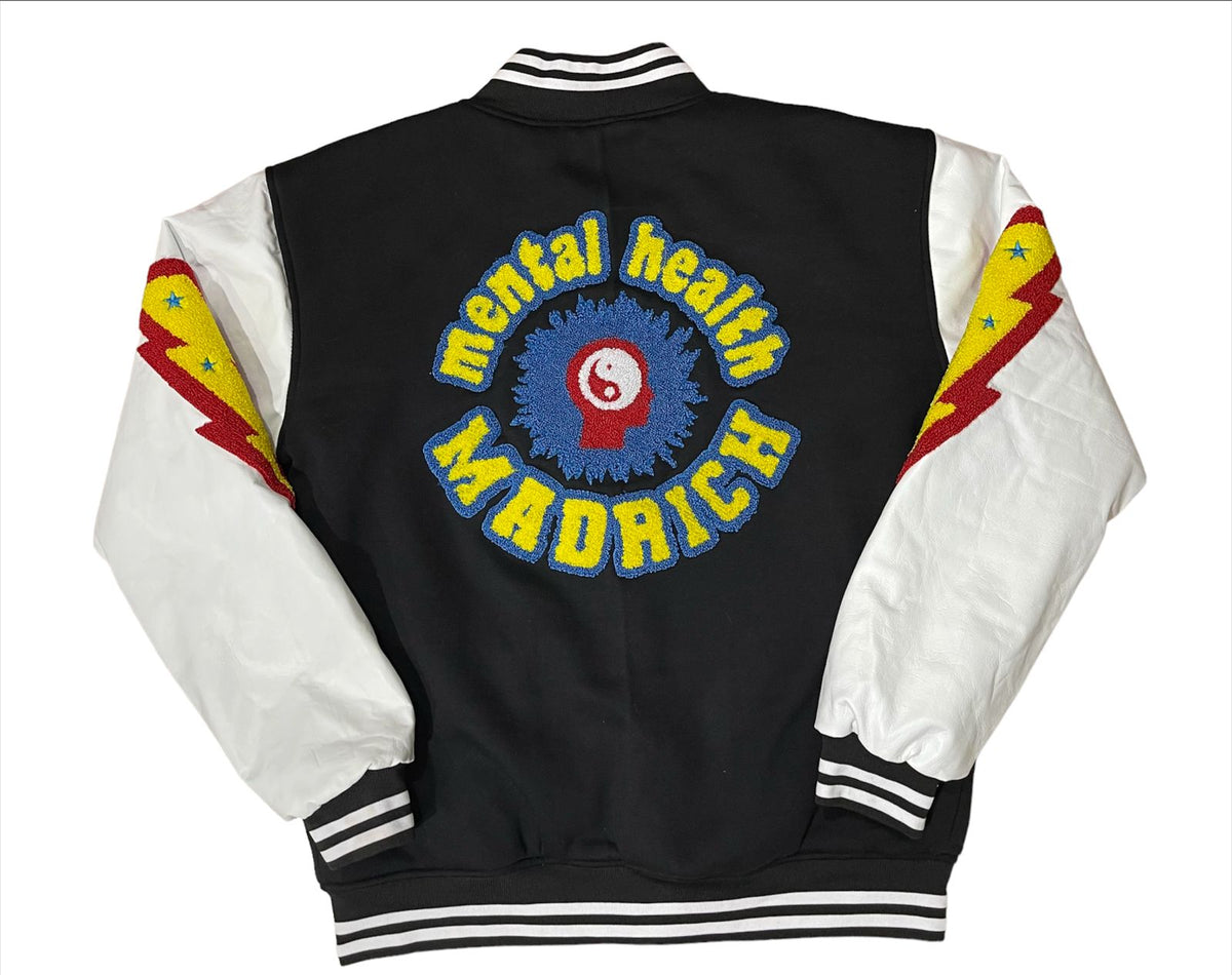 Mad Riches Mad Rich “Mental Health” Varsity Jacket – Mad Rich Apparel